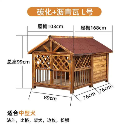 Outdoor rain-proof kennel, large dog house, windproof and warm, universal in all seasons, rain-proof, anti-corrosion and sun-pro