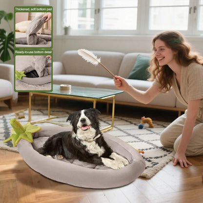 Dog Bed Eggplant Small Pet Bed Non-Slip Washable Warm Pet Nest For Garden Crate Travel Home Camping Outdoor Apartment Kennel