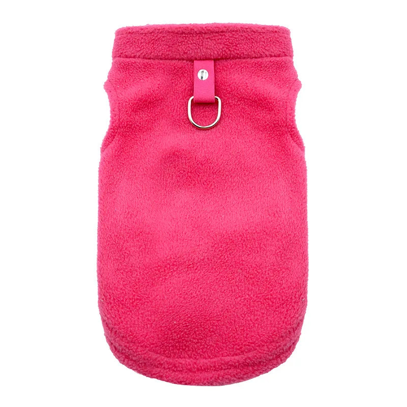 Pet Fleece Vest with Soft and Warm Fleece Sleeveless Design Unconstrained Forelimbs Autumn and Winter Warm Pet Clothing