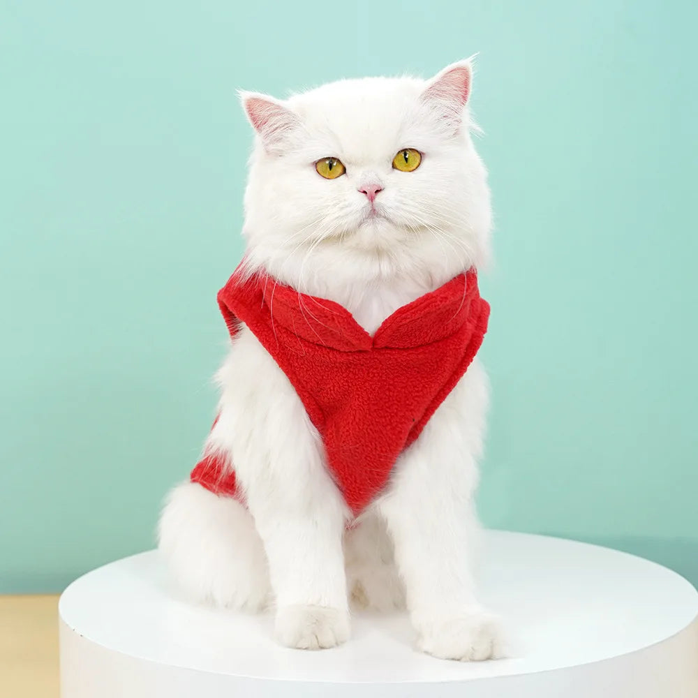 Pet Fleece Vest with Soft and Warm Fleece Sleeveless Design Unconstrained Forelimbs Autumn and Winter Warm Pet Clothing