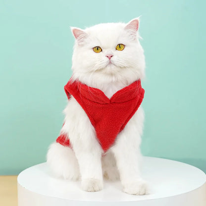 Pet Fleece Vest with Soft and Warm Fleece Sleeveless Design Unconstrained Forelimbs Autumn and Winter Warm Pet Clothing