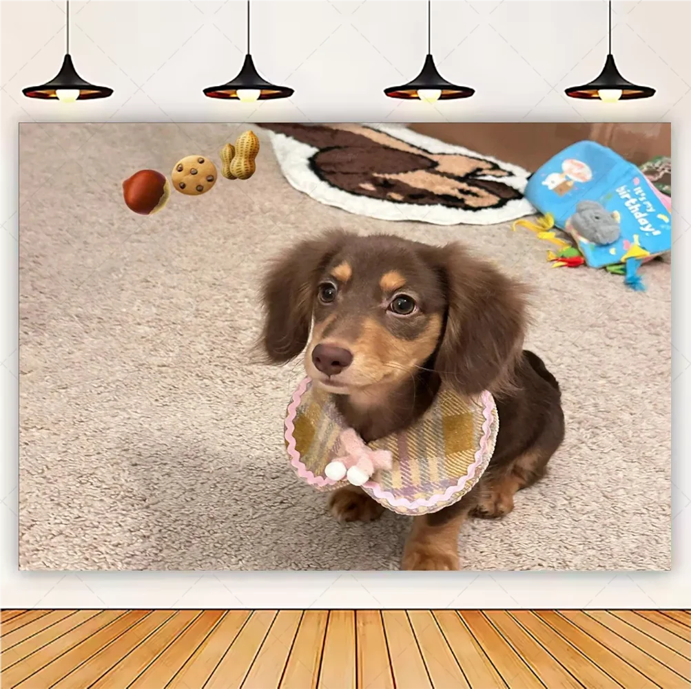 Cute Dachshund Theme Birthday Party Decorations Lovely Puppy Backdrop Cake Insert Banner Balloon Baby Shower Supplies Child Gift