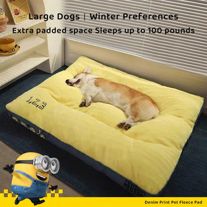 Velour Soft Pet Bed Warm Sleeping Pad for Small Medium And Large Dogs Removable Cover Pet Mat Comfortable Cushion for Cats And D