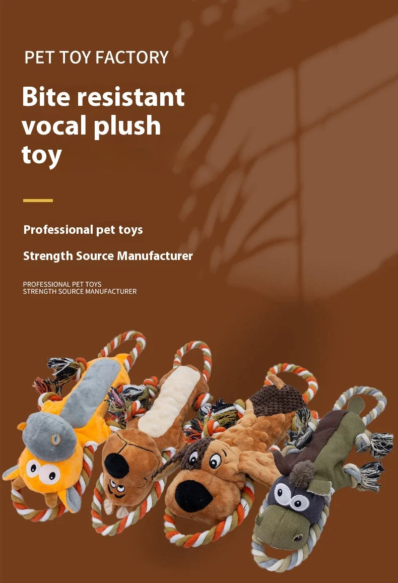 New Sell Well Plush Dog Toy Animals Shape Bite Resistant Squeaky Toys Corduroy Dog Toys For Small Large Dogs Puppy Pets Toys