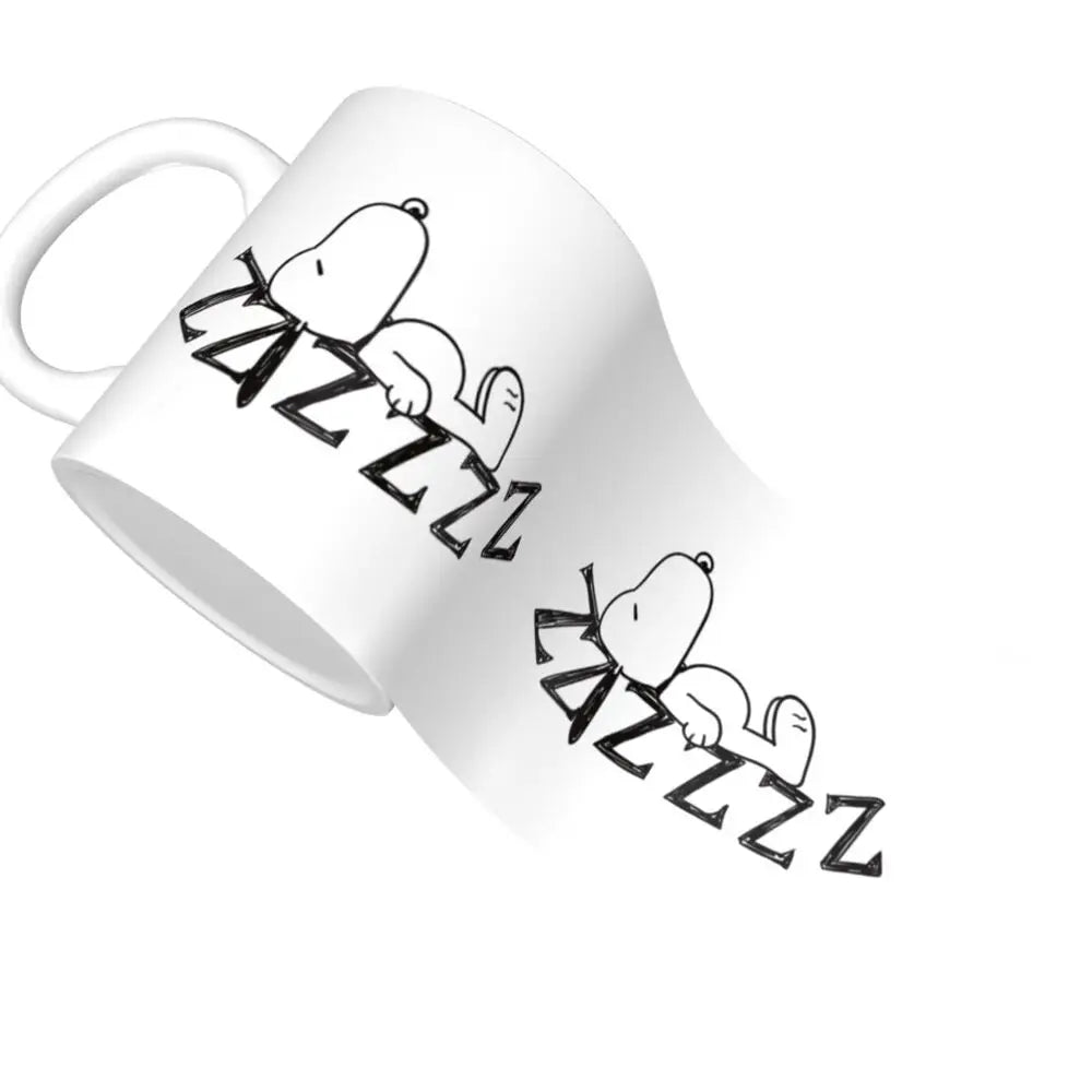 Manga Snoopy Woodstock Cartoon Dog Coffee Mug DIY Customized Ceramic Tea Milk Mug