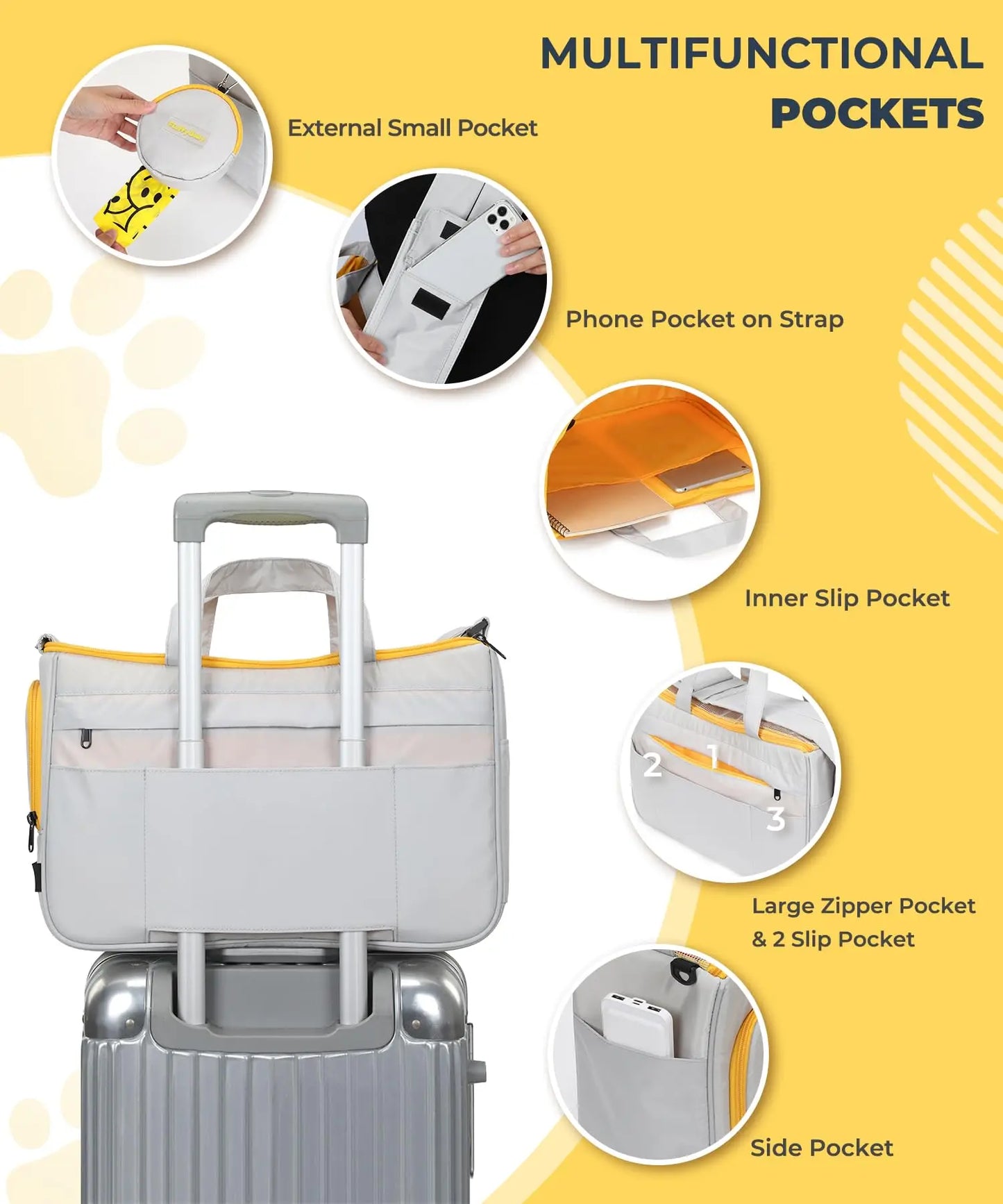 Pet Travel Carrying Bag Crossbody Bag Portable Puppy Pet Bag Handbag with Adjustable Shoulder Strap Small Pet Supplies