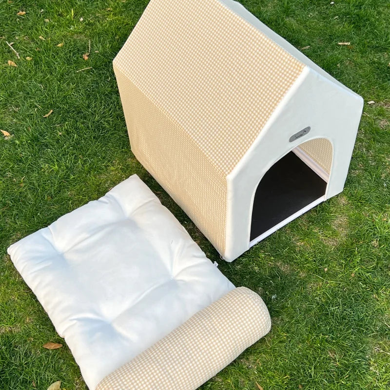 Foldable Pet House Kennel Bed For Small Medium Dogs Cats Winter Warm Cat Bed Nest Pet Products Pets Puppy Cave Sofa New Arrival