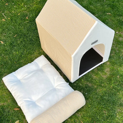 Foldable Pet House Kennel Bed For Small Medium Dogs Cats Winter Warm Cat Bed Nest Pet Products Pets Puppy Cave Sofa New Arrival