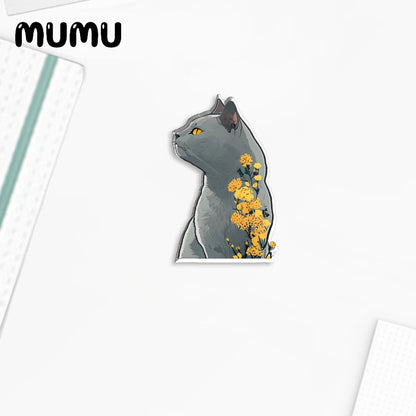 2023 New Dog Cat and Flowers Lapel Pin Cute Acrylic Brooches Handmade Epoxy Jewelry Shirt Bag Badge