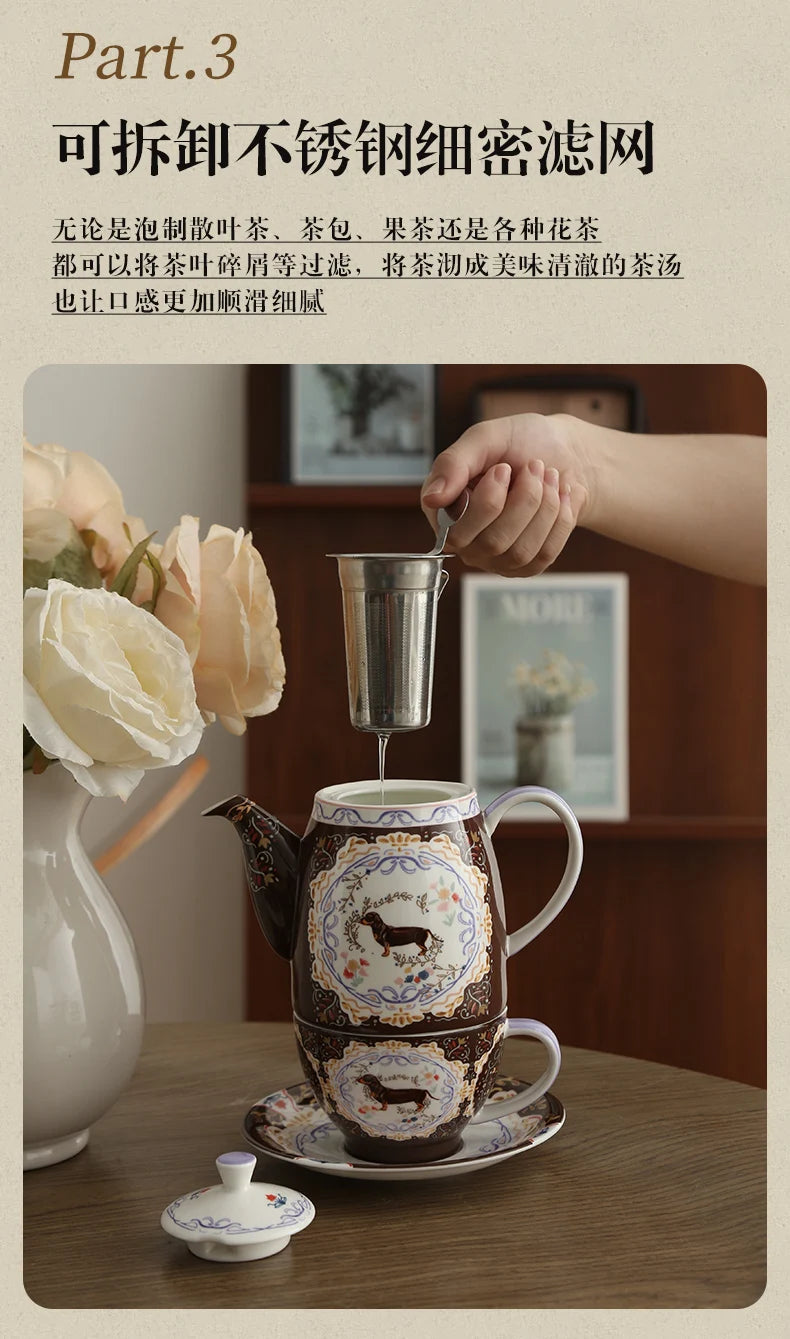 London Pottery 300ML Animal dog mug dish ceramics coffee cup tea Pair pottery tea cup set porcelain Cups for girlfriend gift