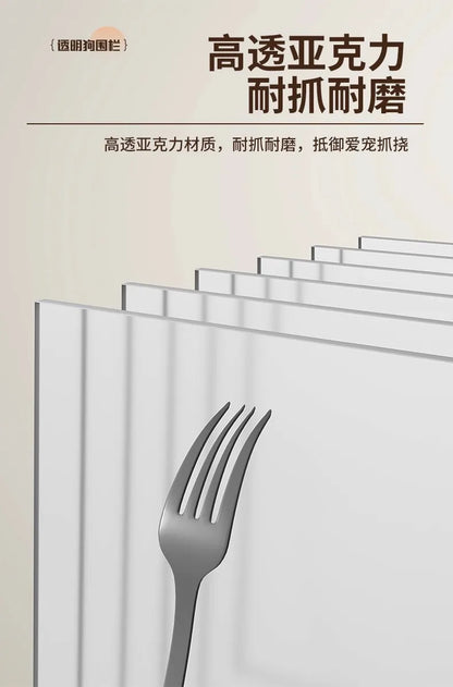 Minimalist Style Pet Supplies Pet Store Doghouse Acrylic Fence Small Pet Dog Interior Decoration Transparent Isolation Pet Bed