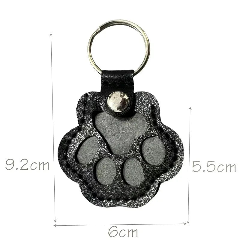 Pet Hair Keepsake Keychain Leather Memorial Locket for Storing Dog Cat Fur, Cute Pet Loss Gift, Remembrance Key Ring Bag Charm