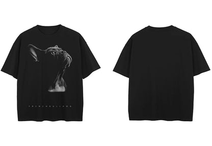 the FRENCH BULLDOG - Streetwear Animal Graphic French Bulldog T-Shirt, Cotton Hipster Men T-Shirt, Unisex Tops, Tees Black Hip Hop