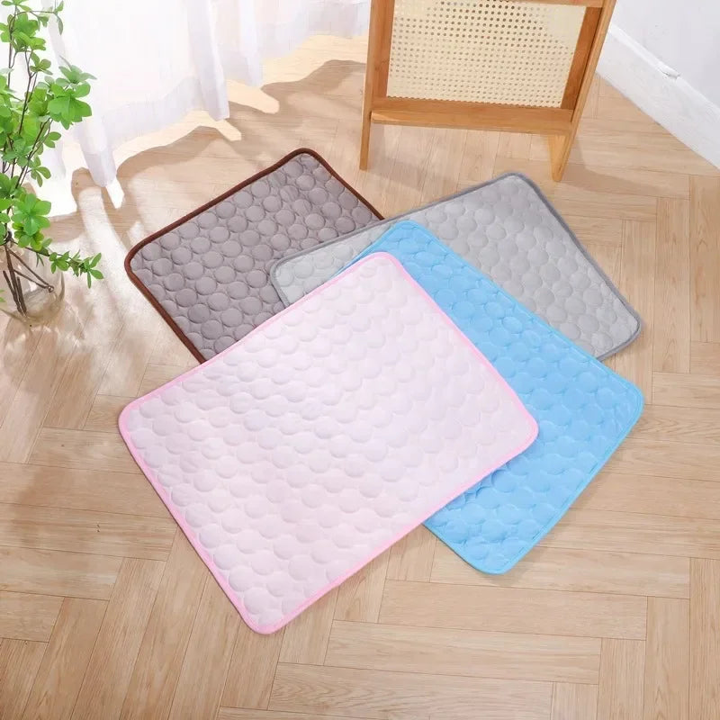 Dog Cooling Summer Pad Mat For Dogs Cat Blanket Sofa Breathable Pet Dog Bed Summer Puppy Pet Mat Car Seat Cover Pet Supplies