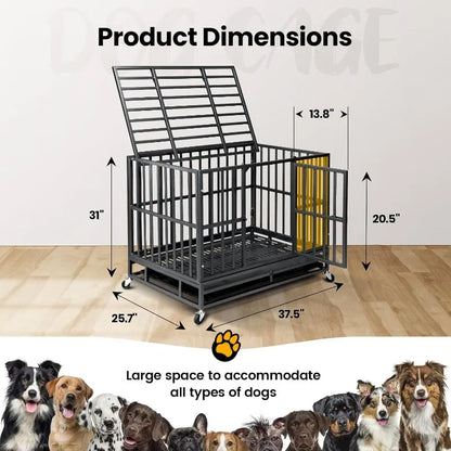 the DOG CAGE - 38 Exit Dog Cage, Large Outdoor Reinforced Golden Retriever/Labrador Cage, Medium Pet Cage