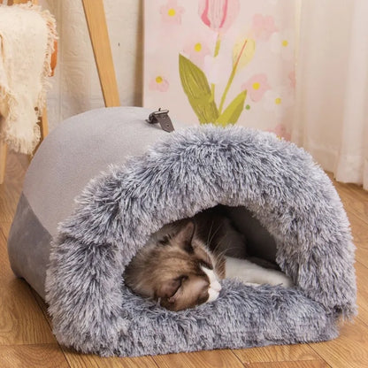 2025 New Spliced Portable Pet Nest Portable Autumn and Winter Warm Dog Kennel Moisture-proof Plush Cat Kennel Pet Supplies