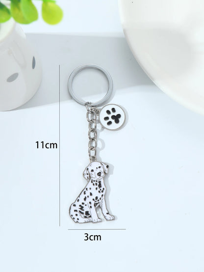 Pet dog car keychain pendant creative metal accessories key ring holiday gifts