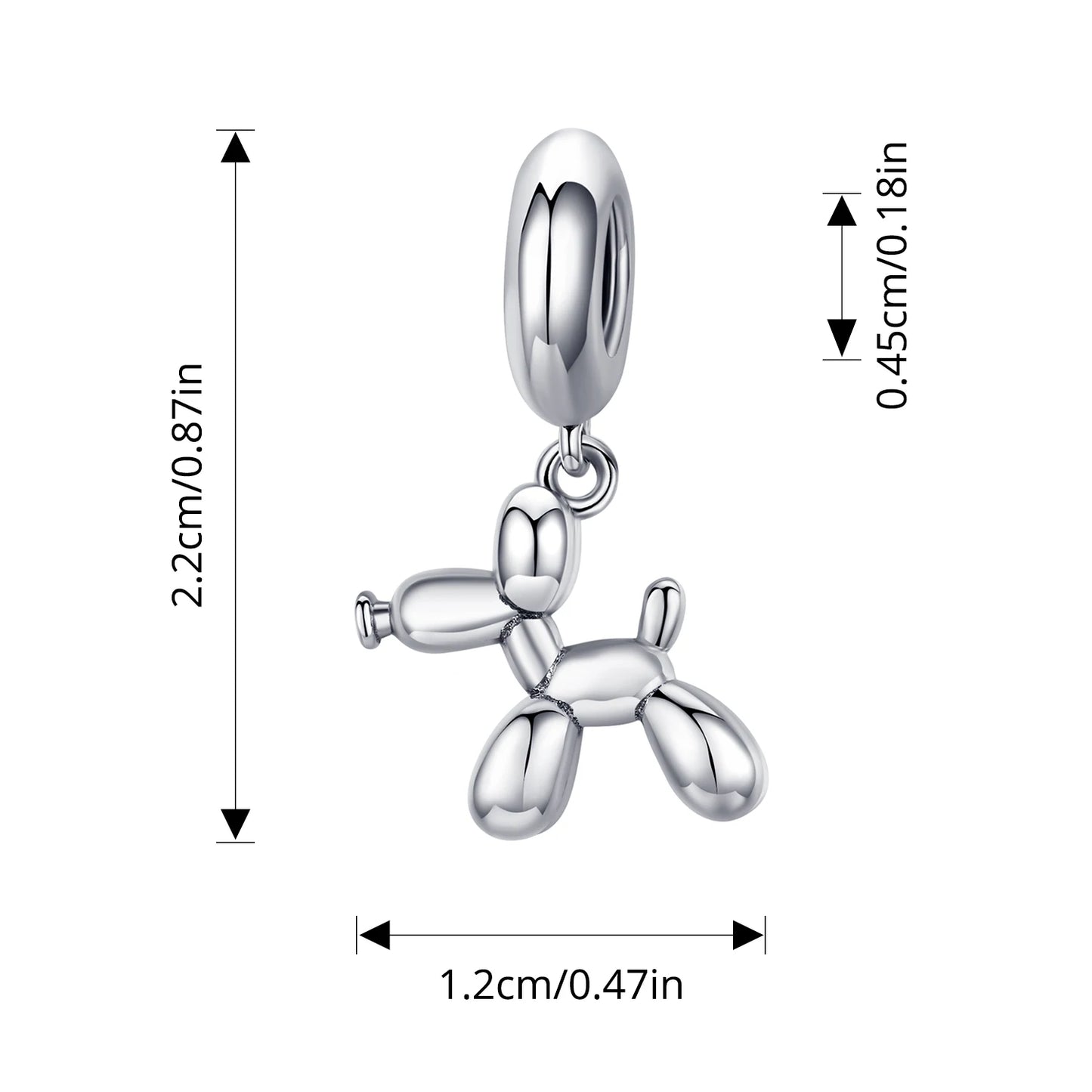 WOSTU 925 Sterling Silver Pet Dog Charm Pomeranian Pendant Yorkshire Terrier Locket Cute Original Fit for Women Bracelet DIY