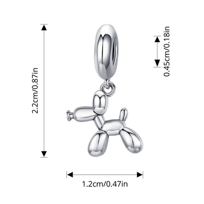 WOSTU 925 Sterling Silver Pet Dog Charm Pomeranian Pendant Yorkshire Terrier Locket Cute Original Fit for Women Bracelet DIY