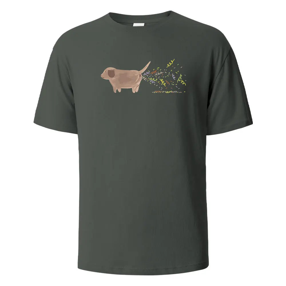 the BIRTHDAY DOG FART - Birthday Dog Print T-Shirt, 100% Cotton Summer Tees for Men/Women, Oversize Casual Tops