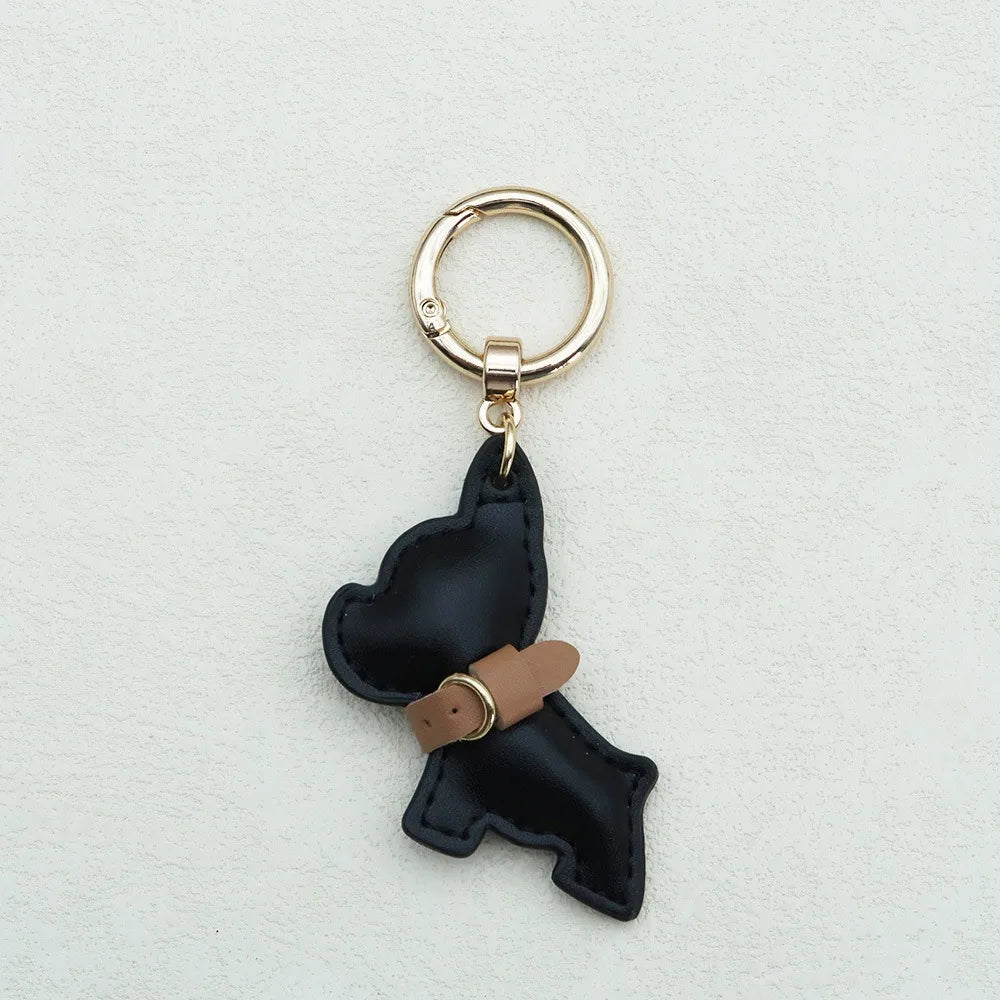 Kawaii Cute Chubby Leather Keychain French Bulldog Charm Dog Dolls Bag Hanging Exquisite Dog Pendant Friend
