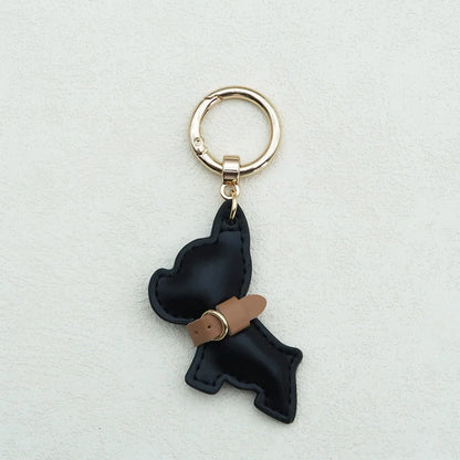 Kawaii Cute Chubby Leather Keychain French Bulldog Charm Dog Dolls Bag Hanging Exquisite Dog Pendant Friend