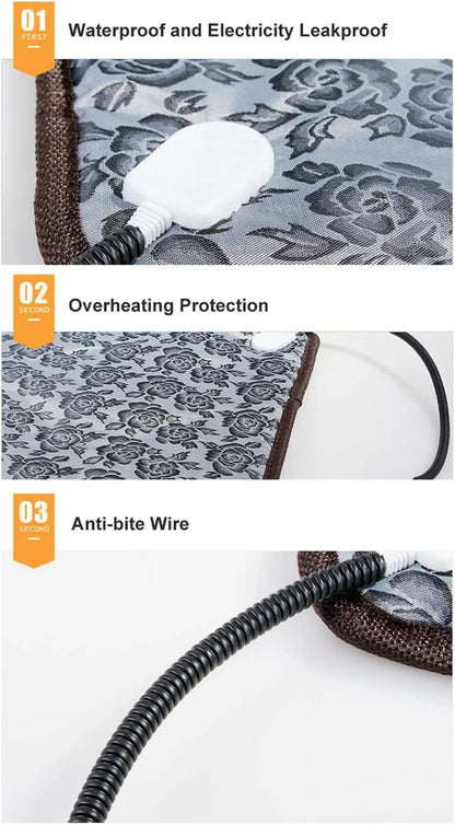 Pet Electric Blanket Winter Warming Pad Cat Dog Heated Nest Waterproof Warmer Power-Off Protection Bite-Resistant Mat Bed Gift