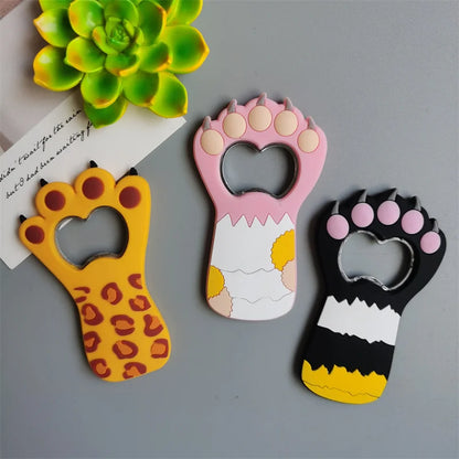 Cartoon Cute Animal Paw Wine Bottle Opener Beer Bottle Opener Cat Magnet Refrigerator Sticker Dog Fridge Magnet Beer Opener