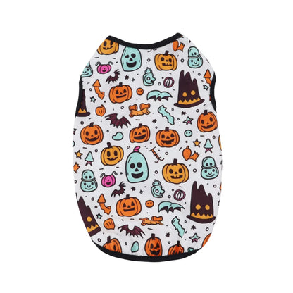 the PAWBOO HALLOWEEN VEST - 1 PC Halloween Pet Vest, Halloween Night Theme Sleeveless Printed T-Shirt, Cat & Dog Parties Style, Multiple Sizes Available