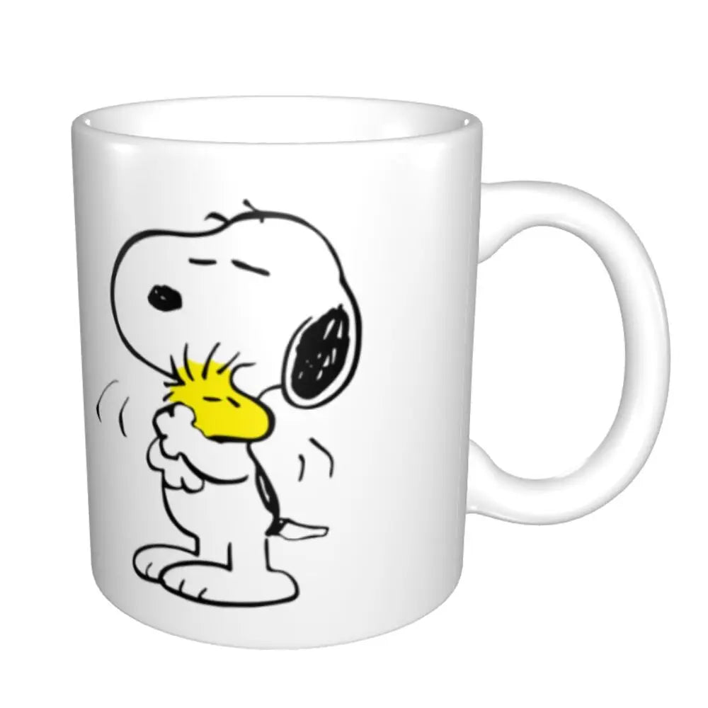 Manga Snoopy Woodstock Cartoon Dog Coffee Mug DIY Customized Ceramic Tea Milk Mug