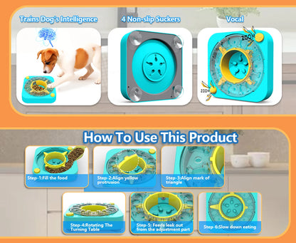 3in1 Interactive Dog Puzzle Toys - Fun Slow Feeder Brain Education Treat Puzzles with IQ Squeak Design - Educational Dog Toys