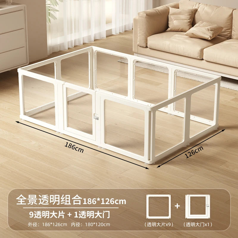 Minimalist Style Pet Supplies Pet Store Doghouse Acrylic Fence Small Pet Dog Interior Decoration Transparent Isolation Pet Bed