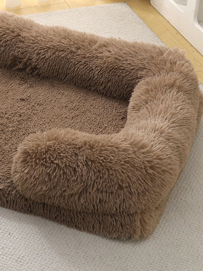 Full Filling Medium Dog Bed Half Surround Large Dog Sofa Soft Square Cat Bed Kennel Plush Puppy Nest House Accessories