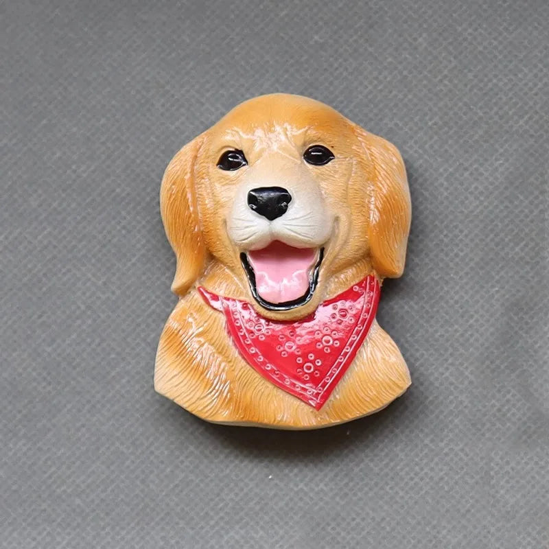 3D pet dog resin magnetic refrigerator sticker simulation corgi,Yorkshire,Golden Retriever,Magnetic sticker home decoration