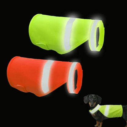 Reflective Dog Safety Vest Breathable Adjustable Puppy Visibility Jackets Comfortable Bright Orange Pet Fluorescent Clothes