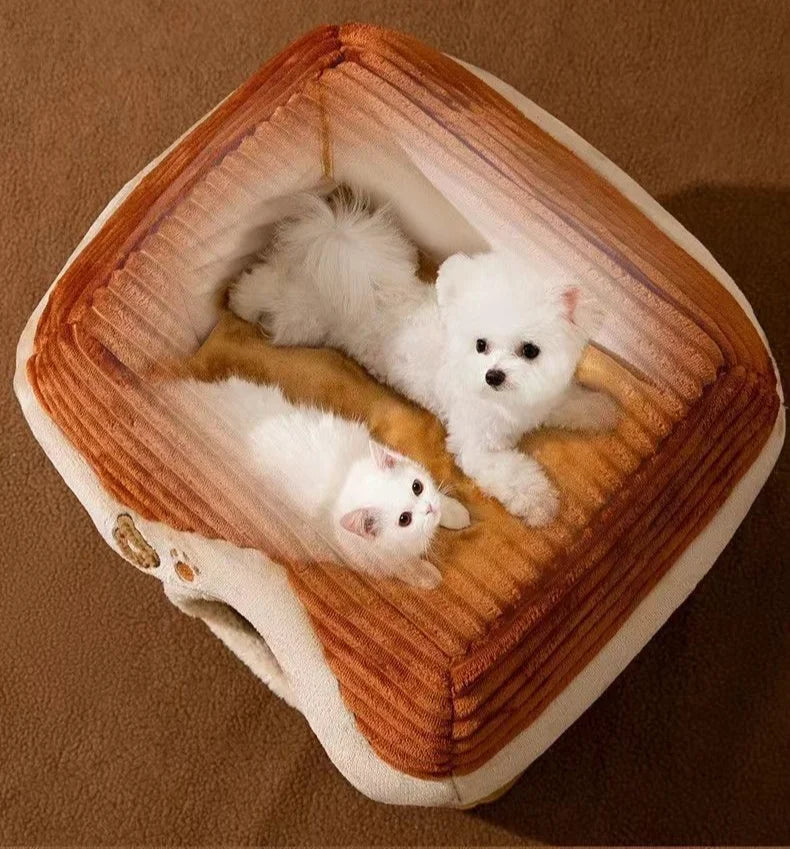 Cute Pet House with Foldable Soft Pet Bed Detachable Washable Pet Castle Suitable for Small Medium-sized Dogs and Cat Cave Nests
