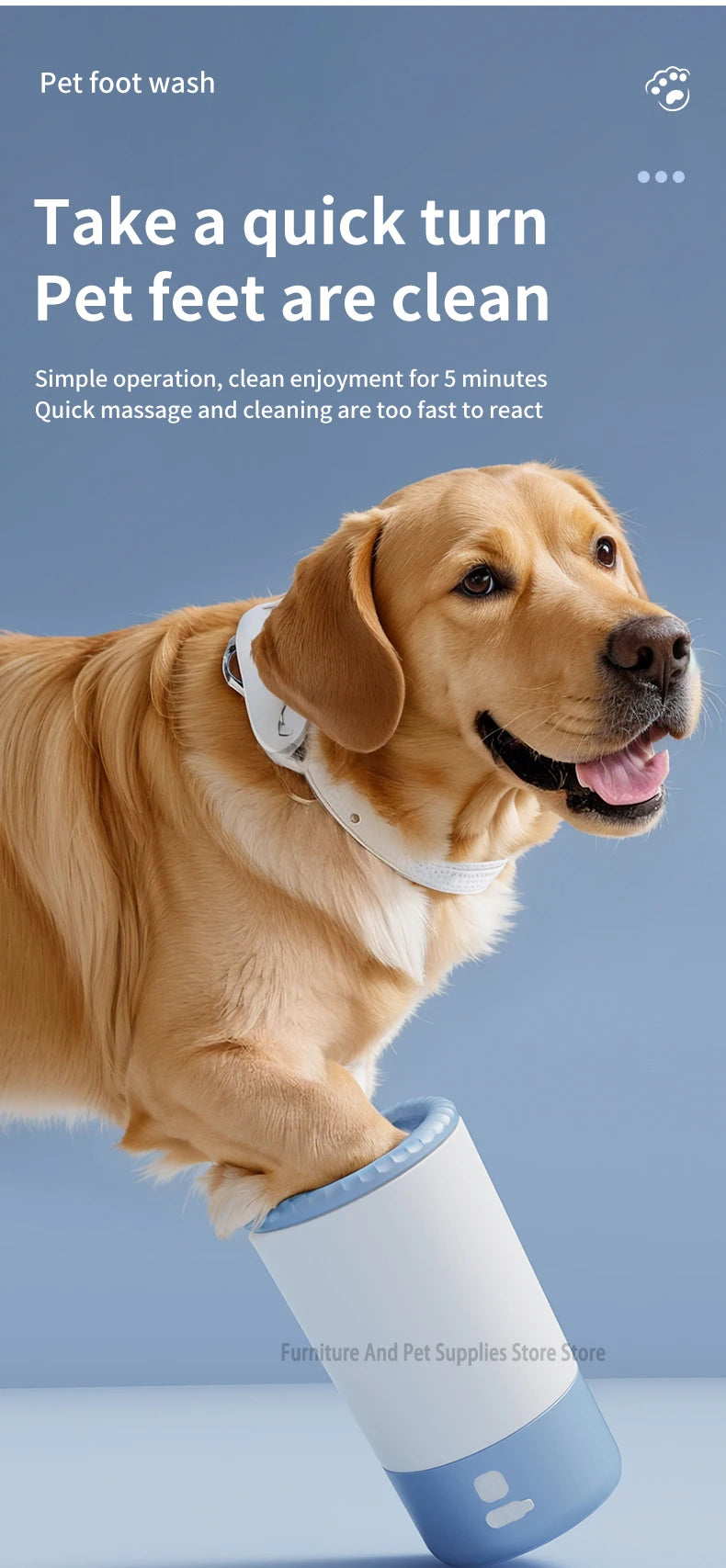 the FOOT WASHING MACHINE - Pet Foot Washing Machine, Electric Pet Paw Cleaner, Automatic Dog Quick Cleaner, Pet Paw Portable Low Noise Waterproof Foot Cup