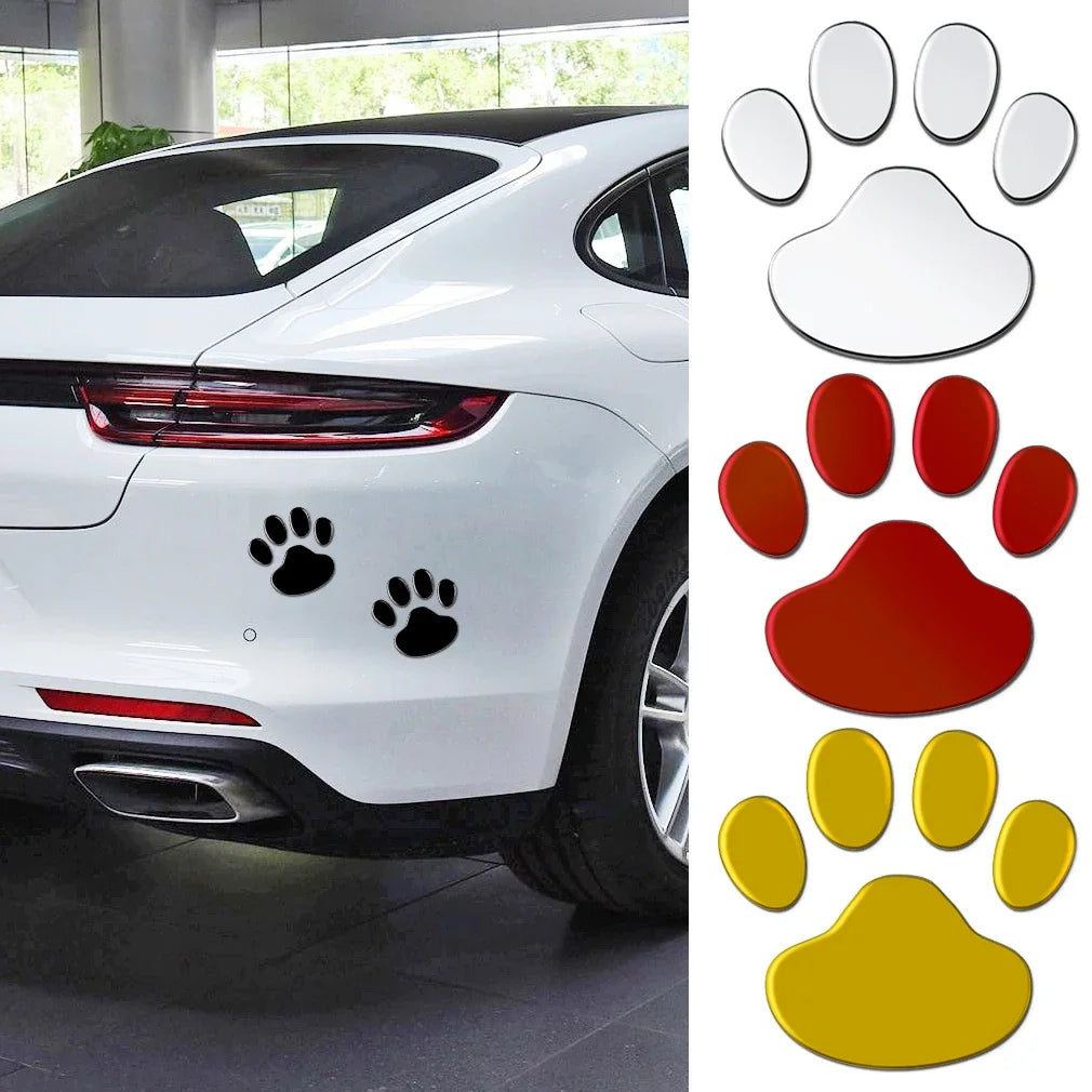 1/2/4Pairs 3D Stickers Paw Animal Dog Cat Cool Design Bear Foot Prints Footprint Decal Car Stickers for Auto Motorcycle
