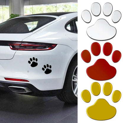 1/2/4Pairs 3D Stickers Paw Animal Dog Cat Cool Design Bear Foot Prints Footprint Decal Car Stickers for Auto Motorcycle