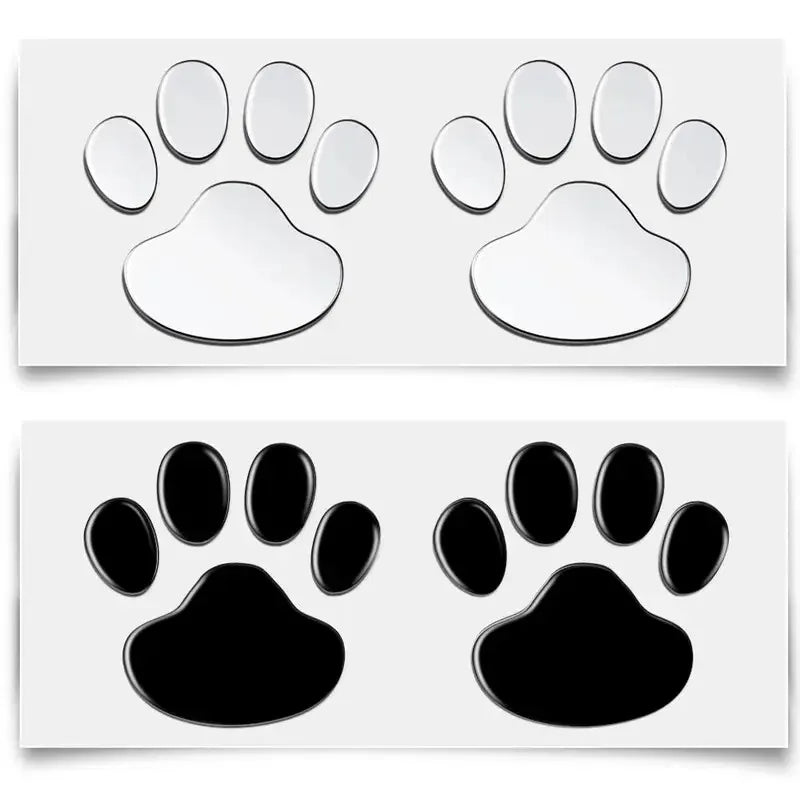 1/2/4Pairs 3D Stickers Paw Animal Dog Cat Cool Design Bear Foot Prints Footprint Decal Car Stickers for Auto Motorcycle