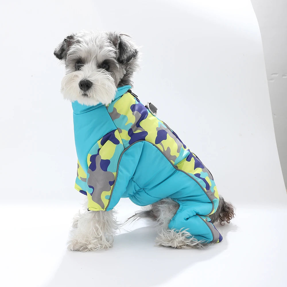 the WARMSTRIDE REFLECTIVE DOG JUMPSUIT - Windproof Dog Clothes, Winter Warm Puppy Jumpsuit, Reflective Pet Costume for Small/Medium Dogs/Cats, Chihuahua, Schnauzer Outfits