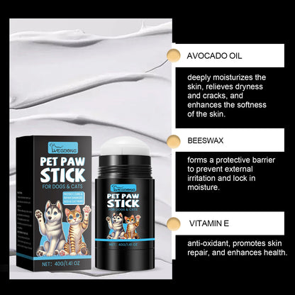 the PET PAW STICK - Pet Paw Balm, Helps Soothe and Protect Dry Cracked Noses/Paws with Natural Dog Paw Oil, Moisturizing Paw Protectant Pet Care