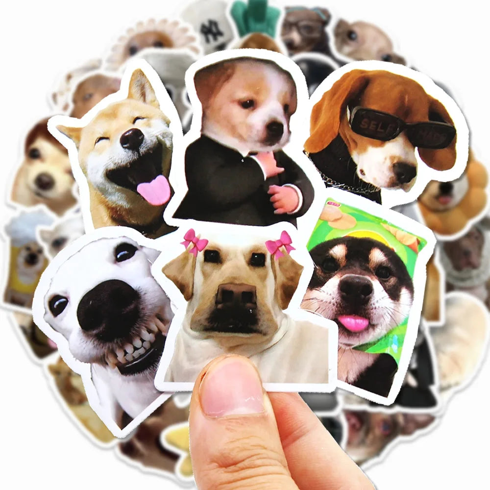 30/60/180 Funny Dogs Stickers Cartoon Cute Decals Toy Stationery Guitar Phone Bicycle Laptop Luggage Car Graffiti Kids Sticker