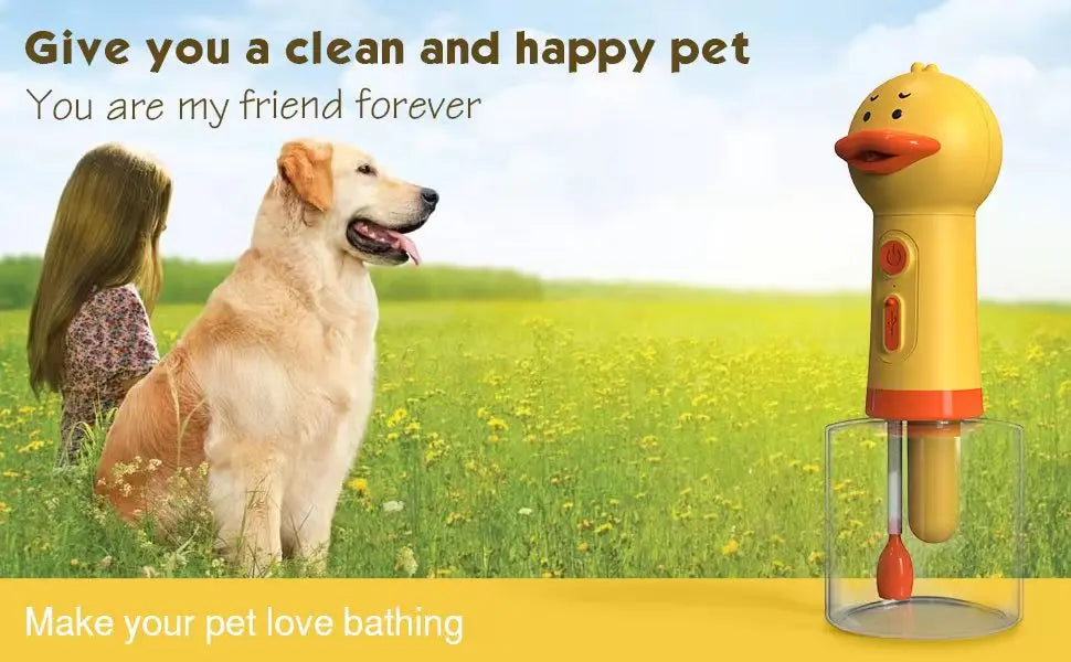 Yellow Duck Electric Foam Machine ,Handhold Automatic Soap Dispenser Foam Machine Launcher For Cat & Dog Bathing Pet Accessories