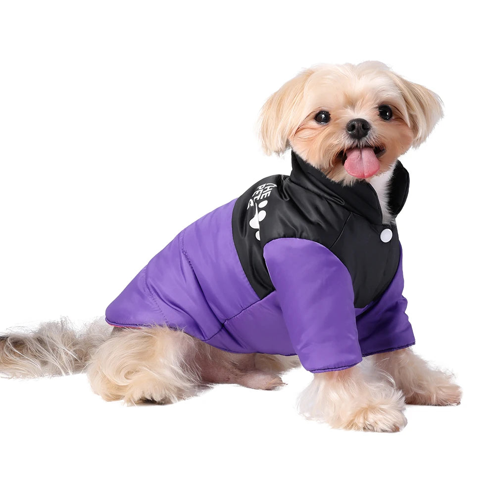 Reversible Dog Jacket For Small Medium Dogs Waterproof Pet Clothes For Winter Warm Pets Outfits Chihuahua Yorkshire Pug Costume