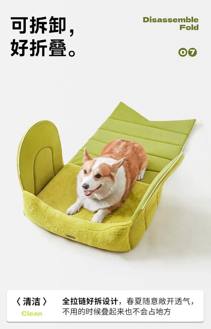 Dog Bed for Warmth in Winter, A Small Dog for A Sense of Security, and A Warm Dog House in Winter