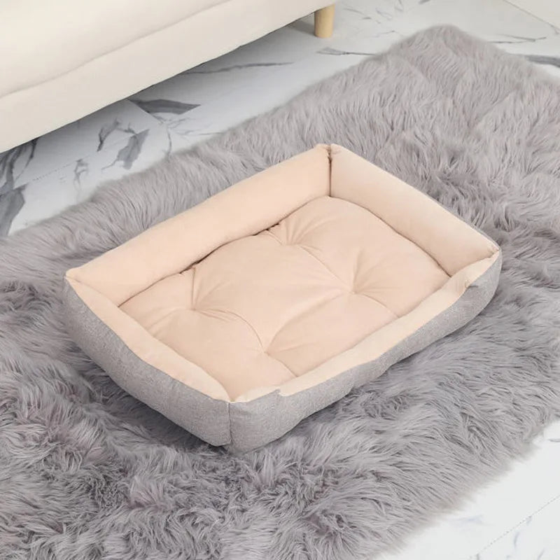 Warm Dog House Soft Nest Pet Large Dog Bed Baskets Fall Winter Kennel For Cat Washable House Puppy Supplies Cotton Kennel Mat