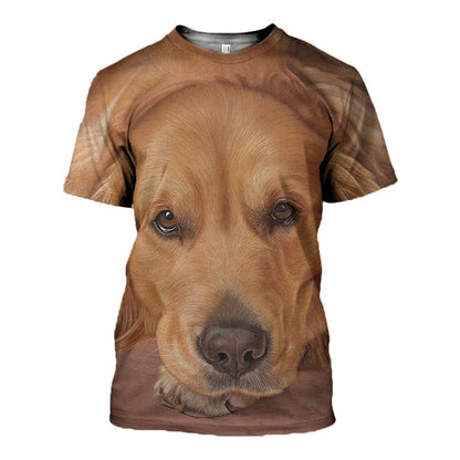 the AMERICAN DOG - Fashion 3D Dog Pet Print Men's T Shirt Casual O-neck Loose Short Sleeve Tops Fashion Trend Summer Oversized T-shirt Men Clothing
