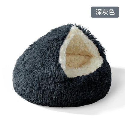 Winter Warm Pet Nest for Small Medium Pets (40cm-70cm) | Enclosed/Semi-Enclosed Pet Shell Nest | Dog House Cat Bed for Puppy Kit