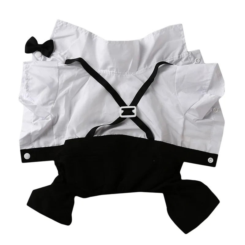Costume Pet Dog Tuxedo Suit Cat Dog Wedding Birthday Party Formal Shirt with Bow Tie for Puppy Small Medium Dogs Costume Clothes